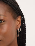 Polished Diamond Cut Sleeper Hoop Earrings 30mm in Sterling Silver