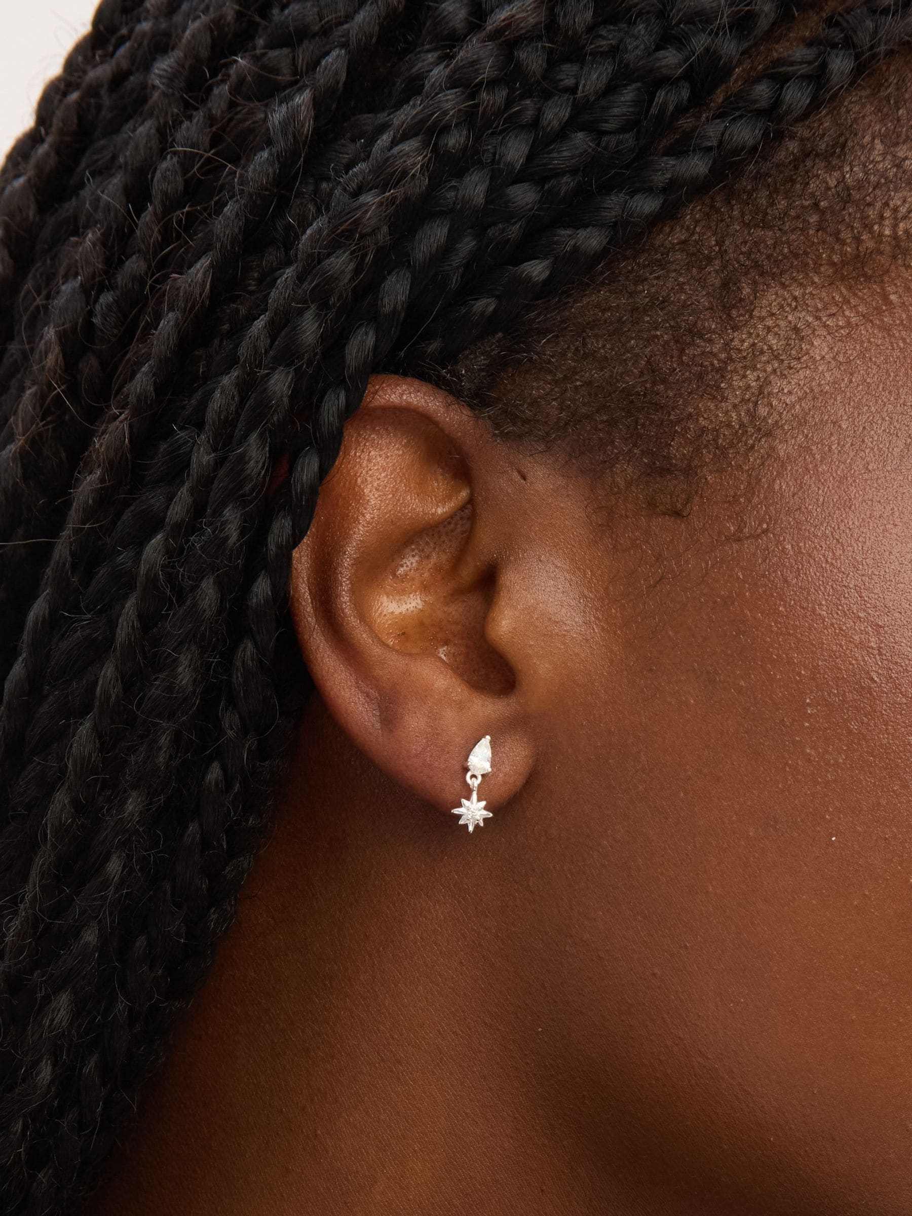 Simply Silver 925 Sterling Silver Cubic Zirconia Celestial Mini Drop Earrings