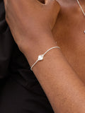 Simply Silver 925 Sterling Silver Polished Diamond Cut Clover Bracelet