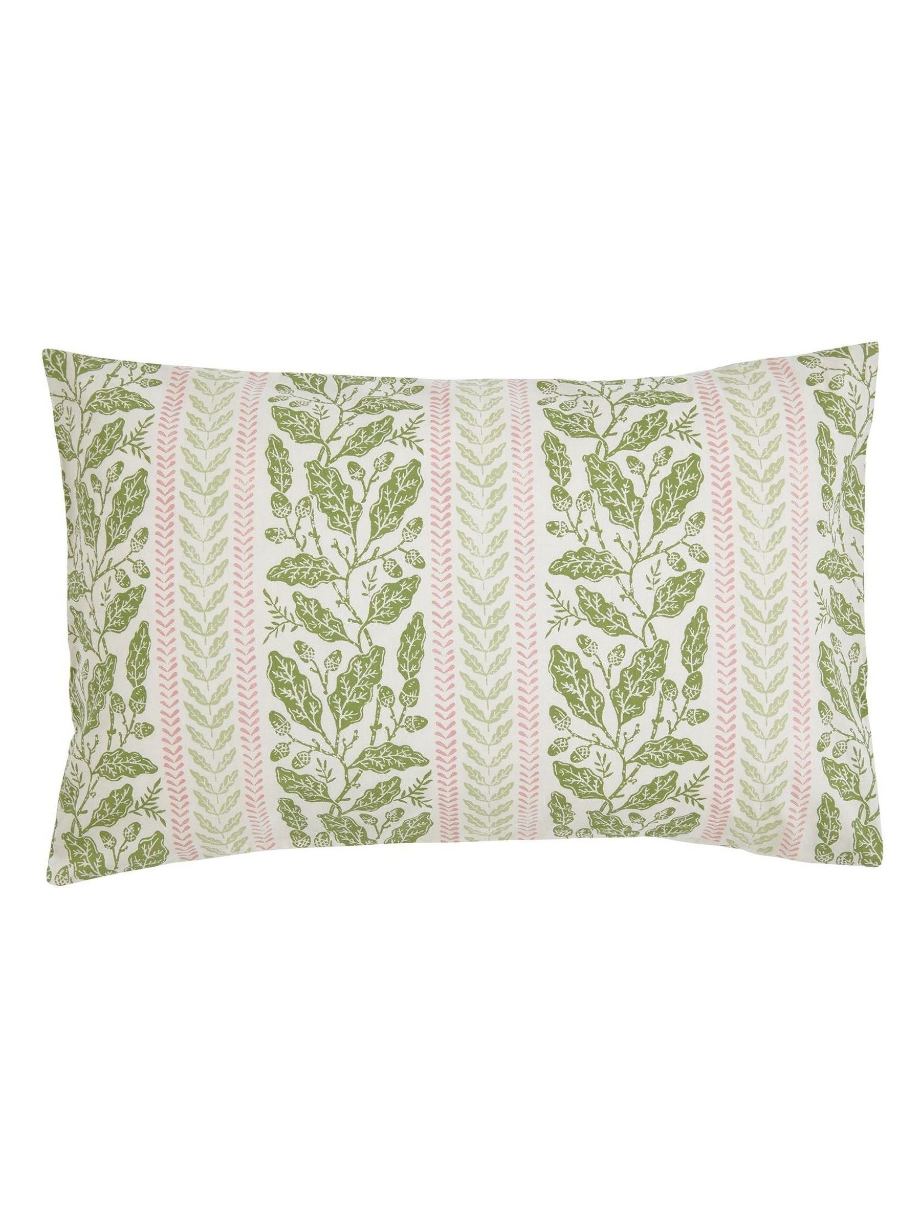 Helena Springfield Green Pink Oak Stripe Duvet Set, UK version
