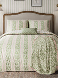 Helena Springfield Green Pink Oak Stripe Duvet Set, UK version