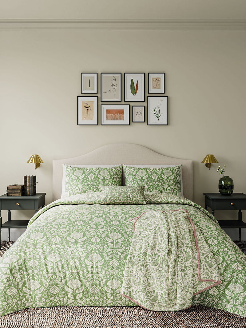 Helena Springfield Green Sunflowers cotton duvet cover set, UK version