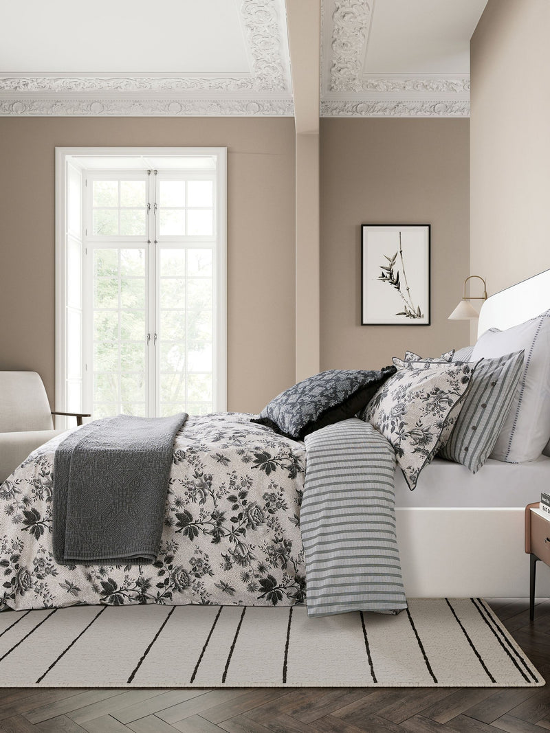 Bedeck of Belfast chalk charcoal florence duvet set - British product