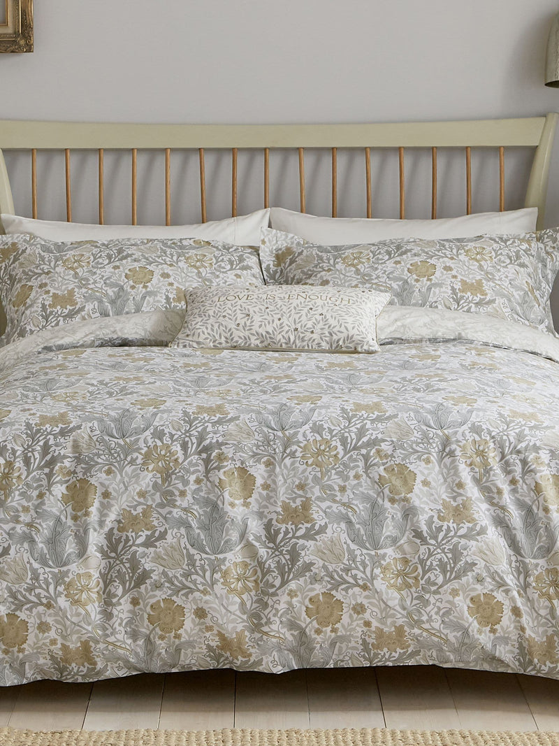 Morris & Co Neutral Compton cotton duvet set, imported from the UK