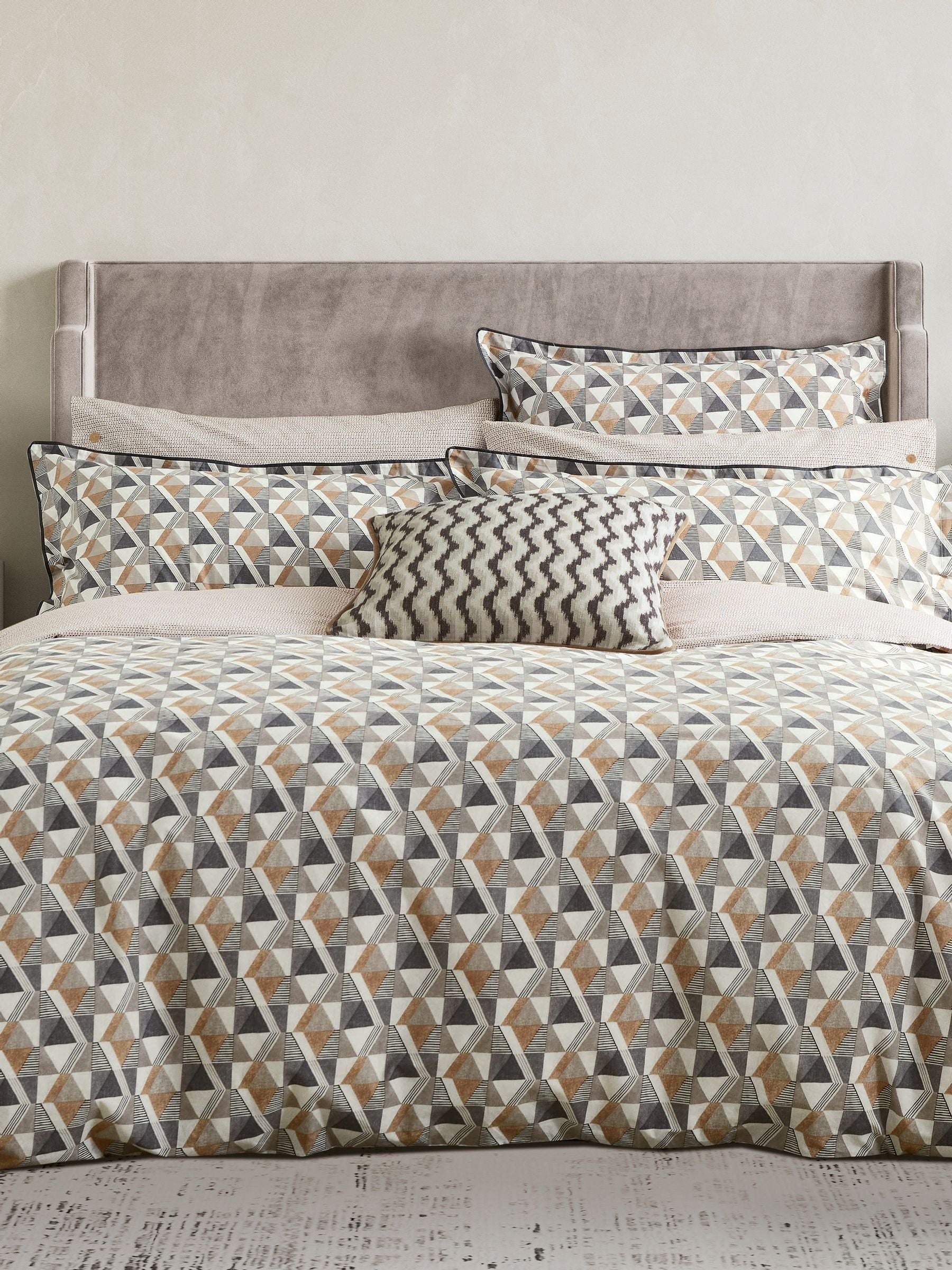 Bedeck of Belfast charcoal tan harun duvet cover set - British product