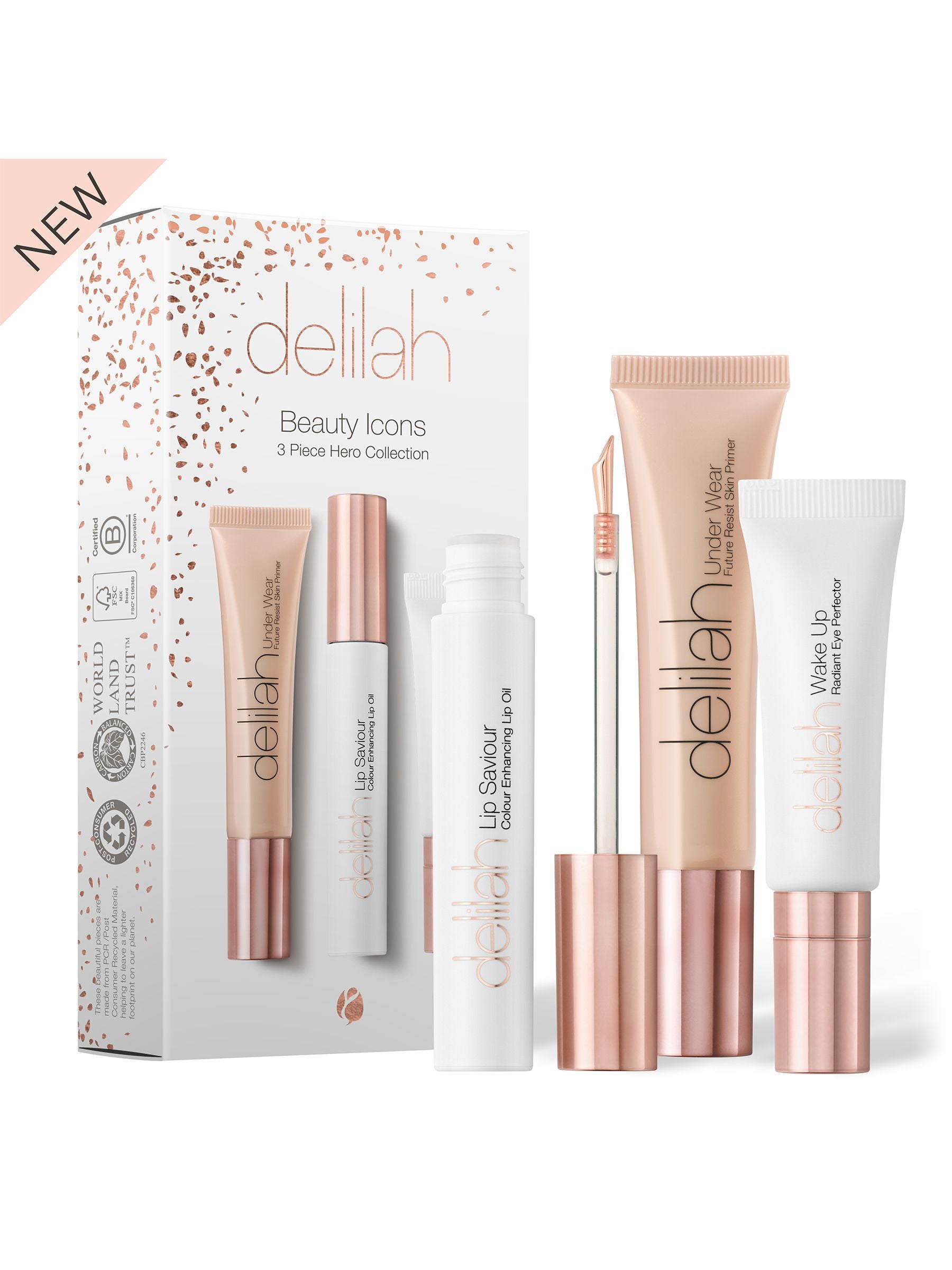 Delilah Beauty Icons 3 Piece Hero Makeup Collection (Worth £78)