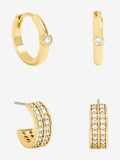 Jon Richard 14K gold pave hoops 10mm x 22mm, UK version