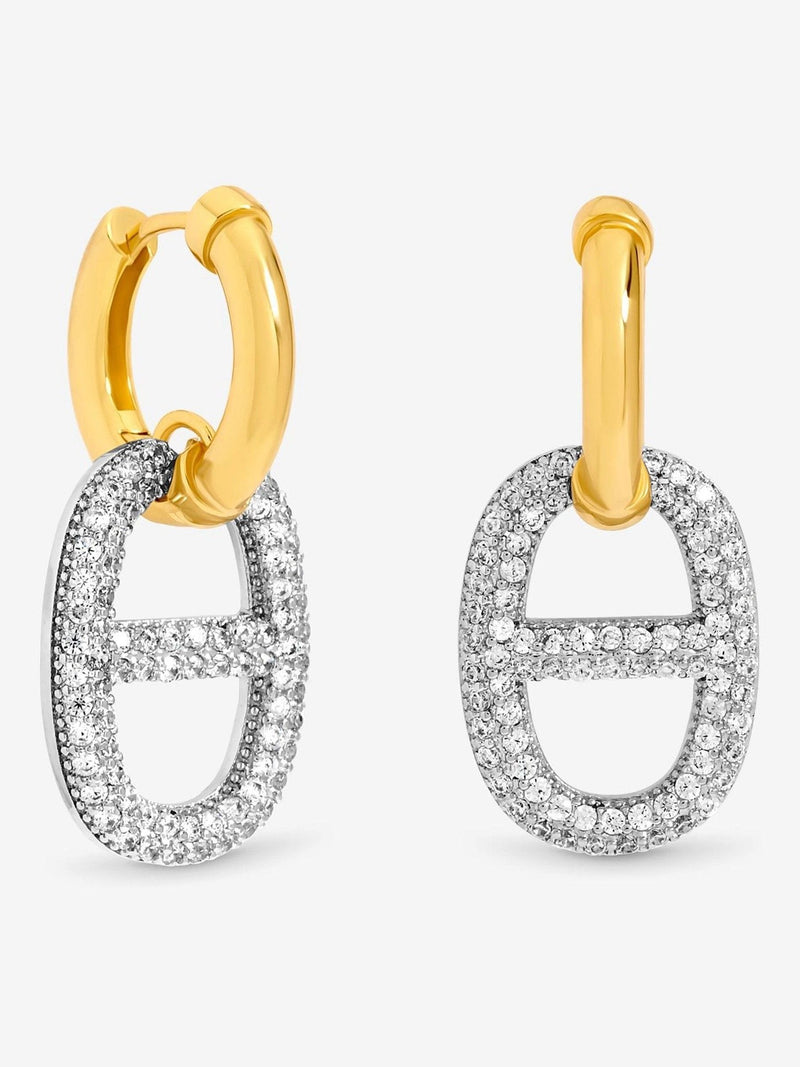 Jon Richard 18K gold plated crystal drop earrings 13mm x 28mm, UK version