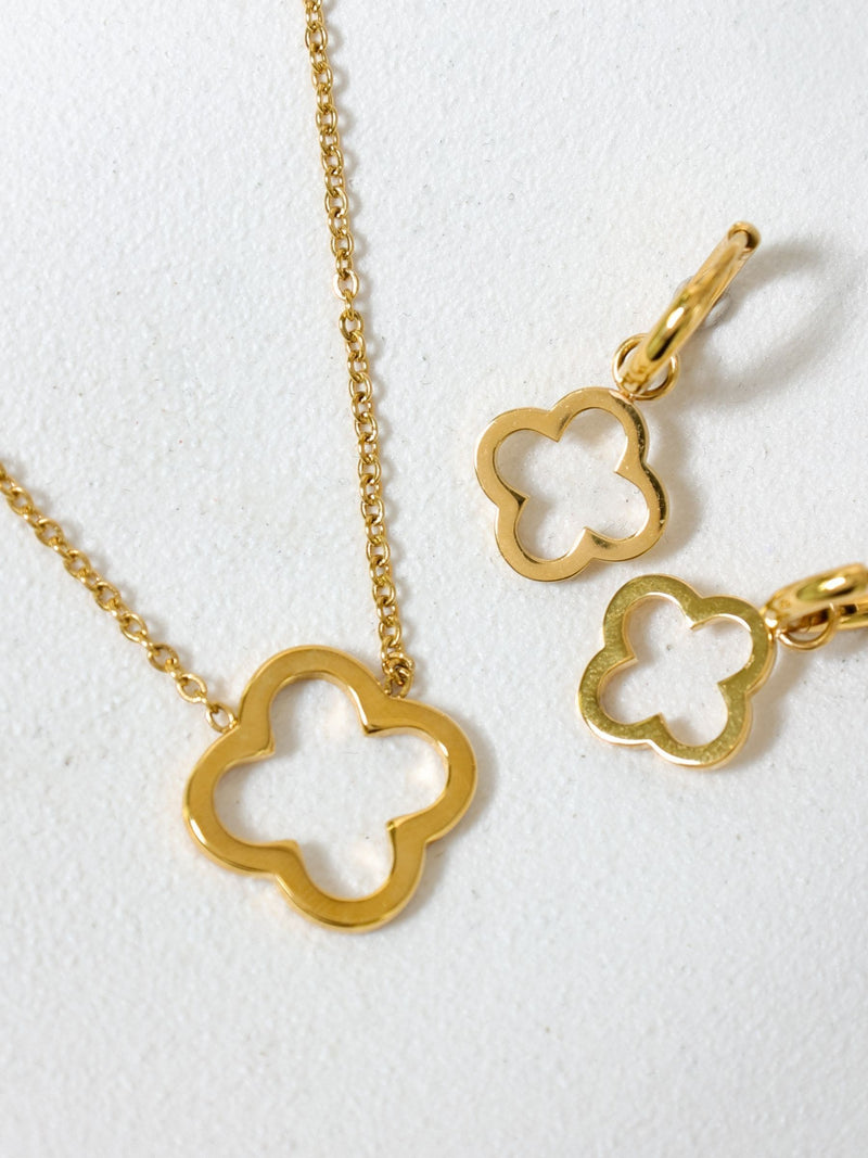 Jon Richard Gold Tone Plated Waterproof Clover Necklace