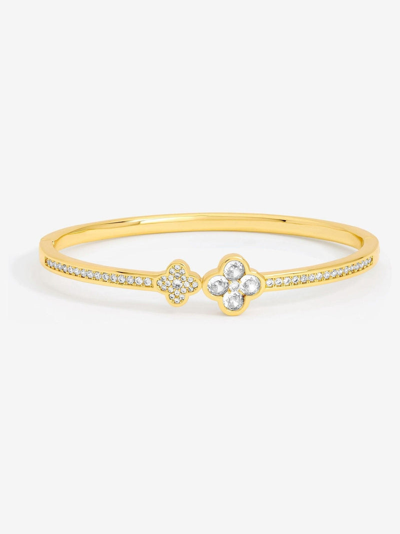 Jon Richard gold plated pave clover bangle, UK version