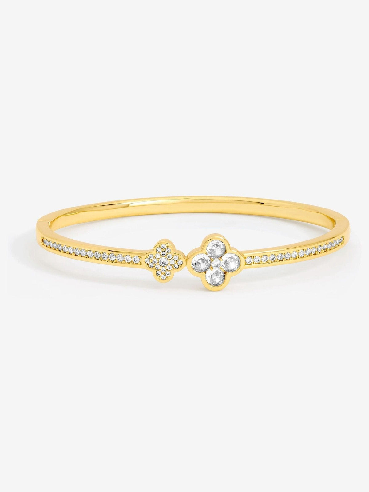 Jon Richard gold plated pave clover bangle, UK version