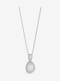 Rhodium Plated Cubic Zirconia Drop Dome Pendant with Lobster Clasp, 12mm x 20mm