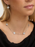 Jon Richard silver plated jet station clover necklace, UK version