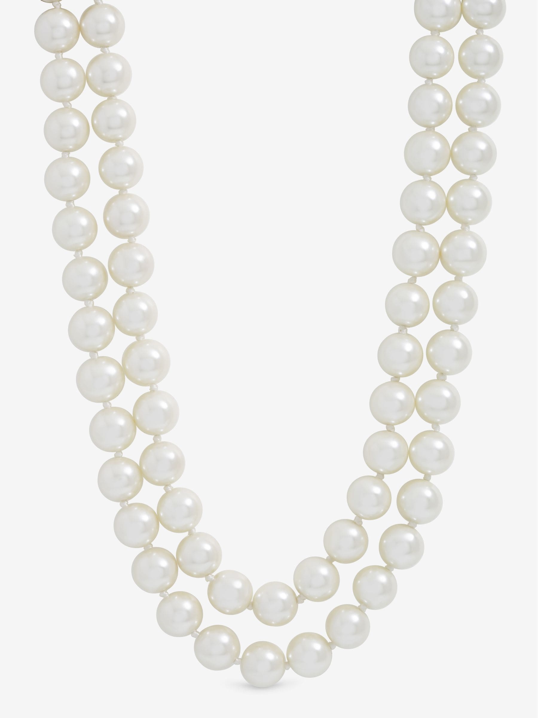 Gold Plated Double Row Pearl Necklace 506mm