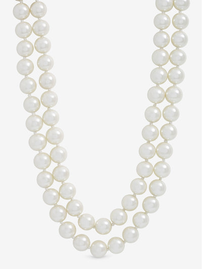 Gold Plated Double Row Pearl Necklace 506mm
