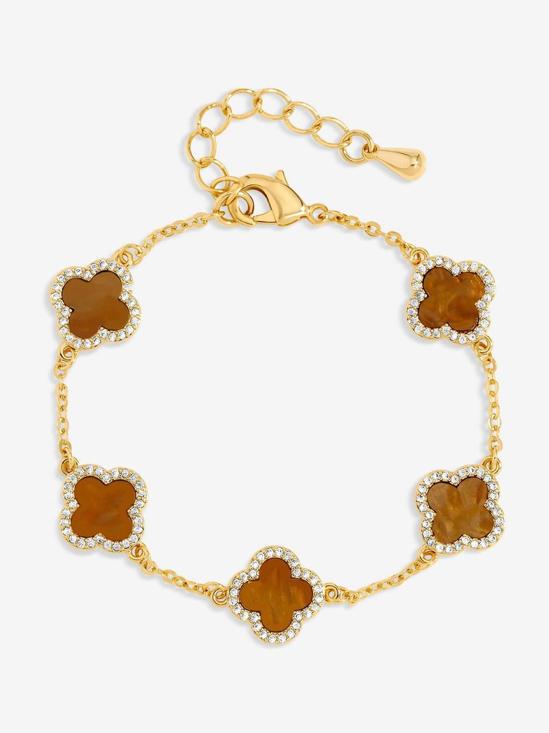 Jon Richard orange jet enamel clover bracelet, UK version