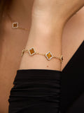 Jon Richard orange jet enamel clover bracelet, UK version