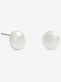 Jon Richard Silver Tone Cream Small Bouton Pearl Earrings