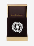 Silver-Plated Mixed Crystal Swirl Brooch Pin with Gift Box