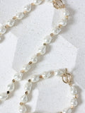Gold Plated Freshwater Pearl T Bar Bracelet