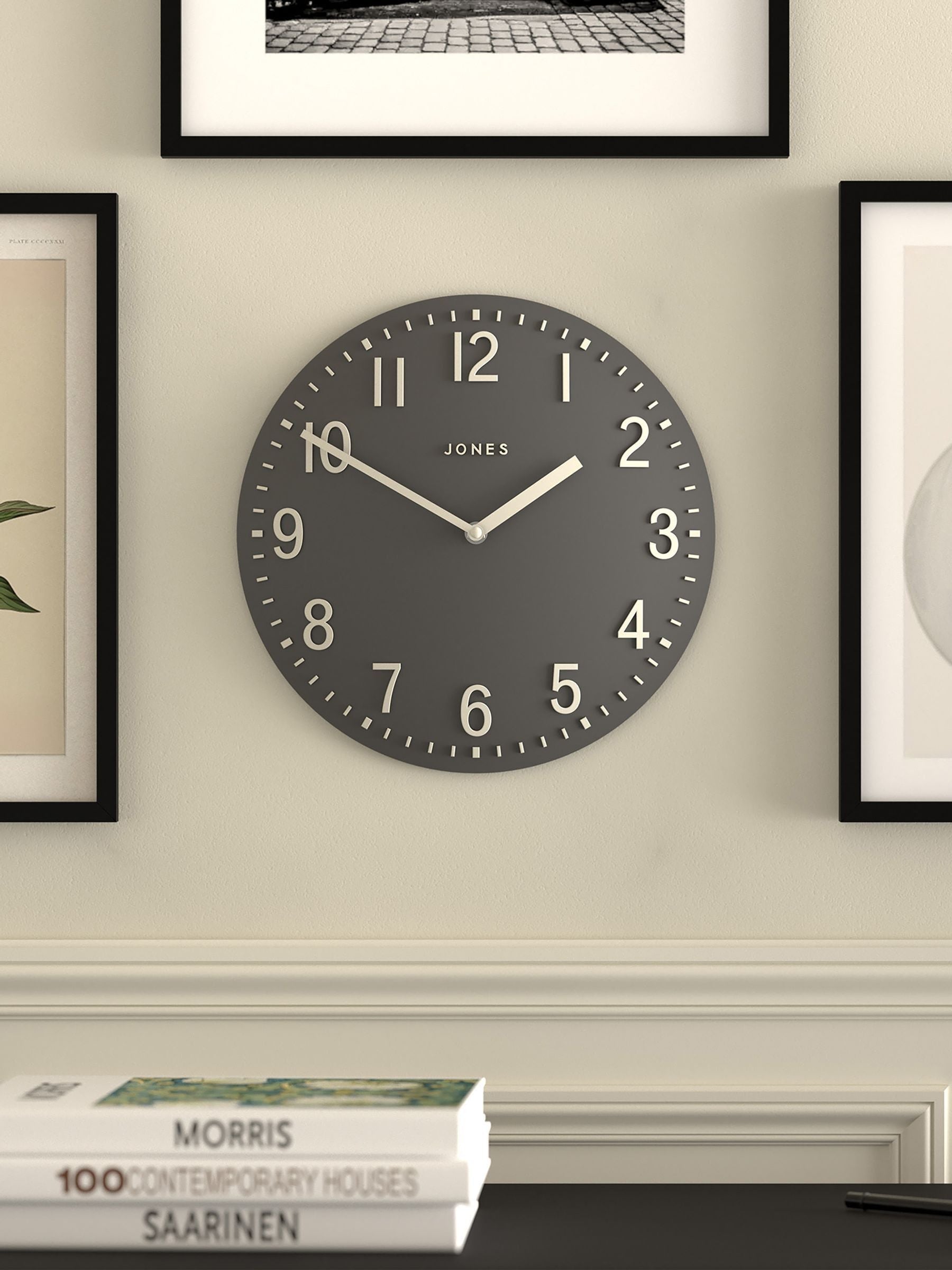 Jones Clocks Blizzard Grey Chilli Convex Wall Clock 30cm