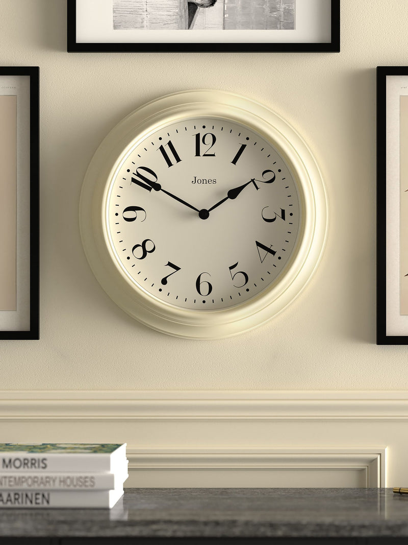 Jones Clocks cream Fenchurch wall clock 40cm, UK version