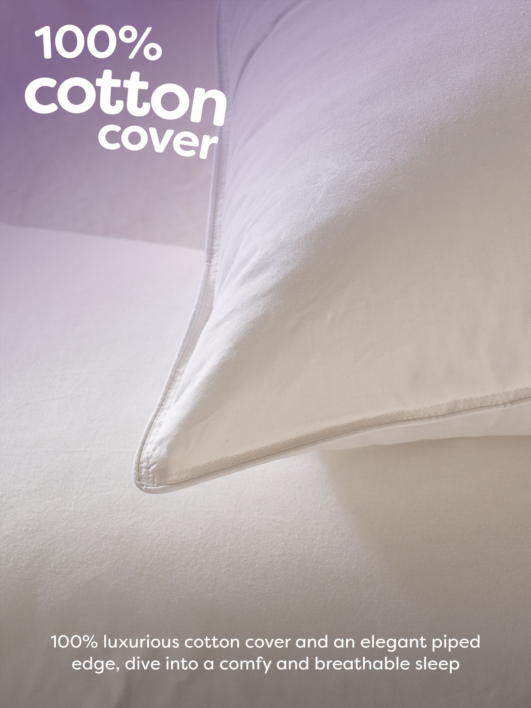 Snuggledown 2 Pack Luxury Quilted Firm Side Sleeper White Pillows (British brand)