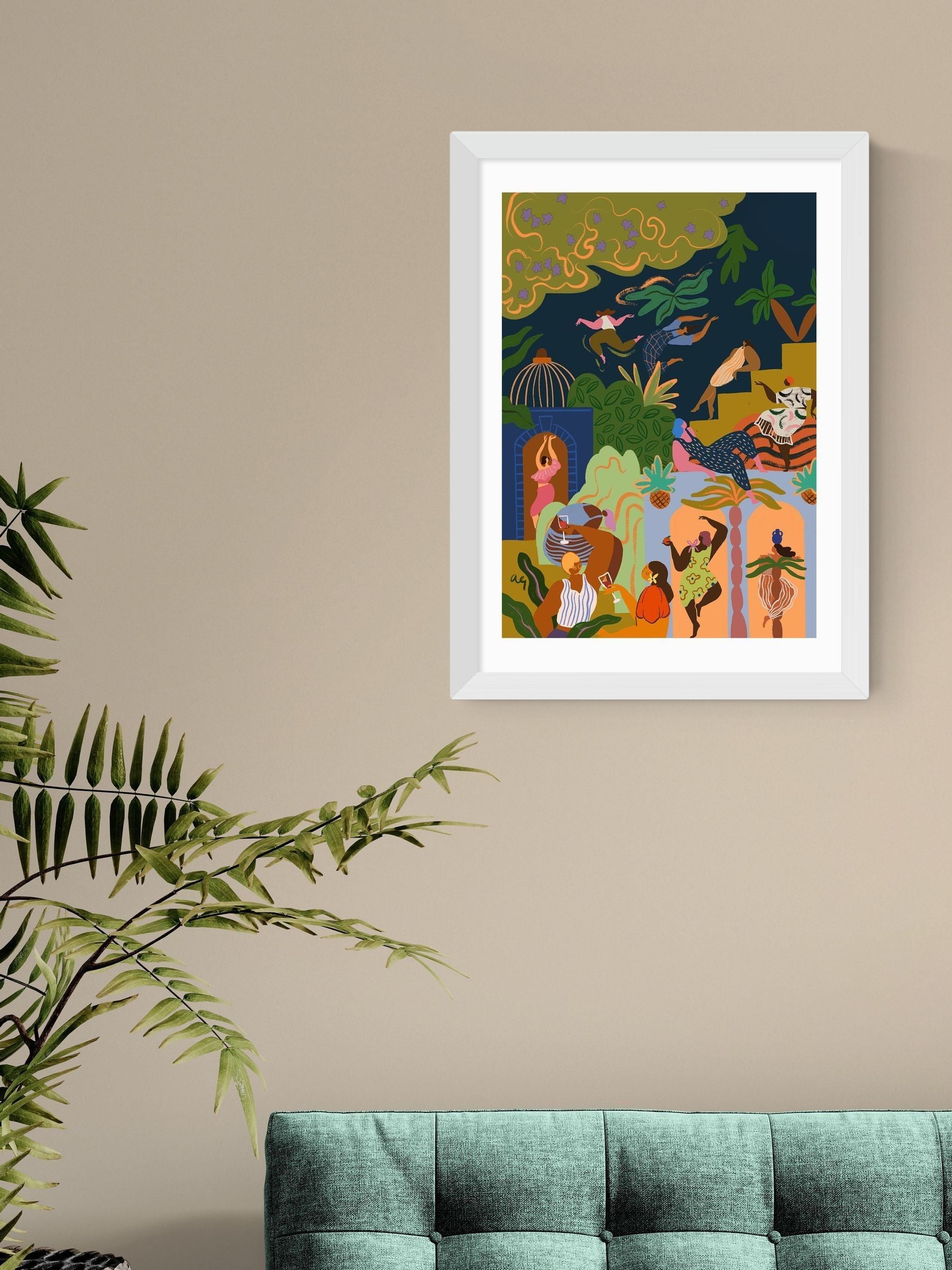 East End Prints White Fiesta Wall Art Print by Arty Guava