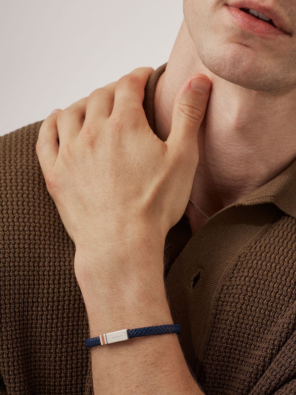 Bartlett Blue Flat Wrap Bracelet With Enamel Detail