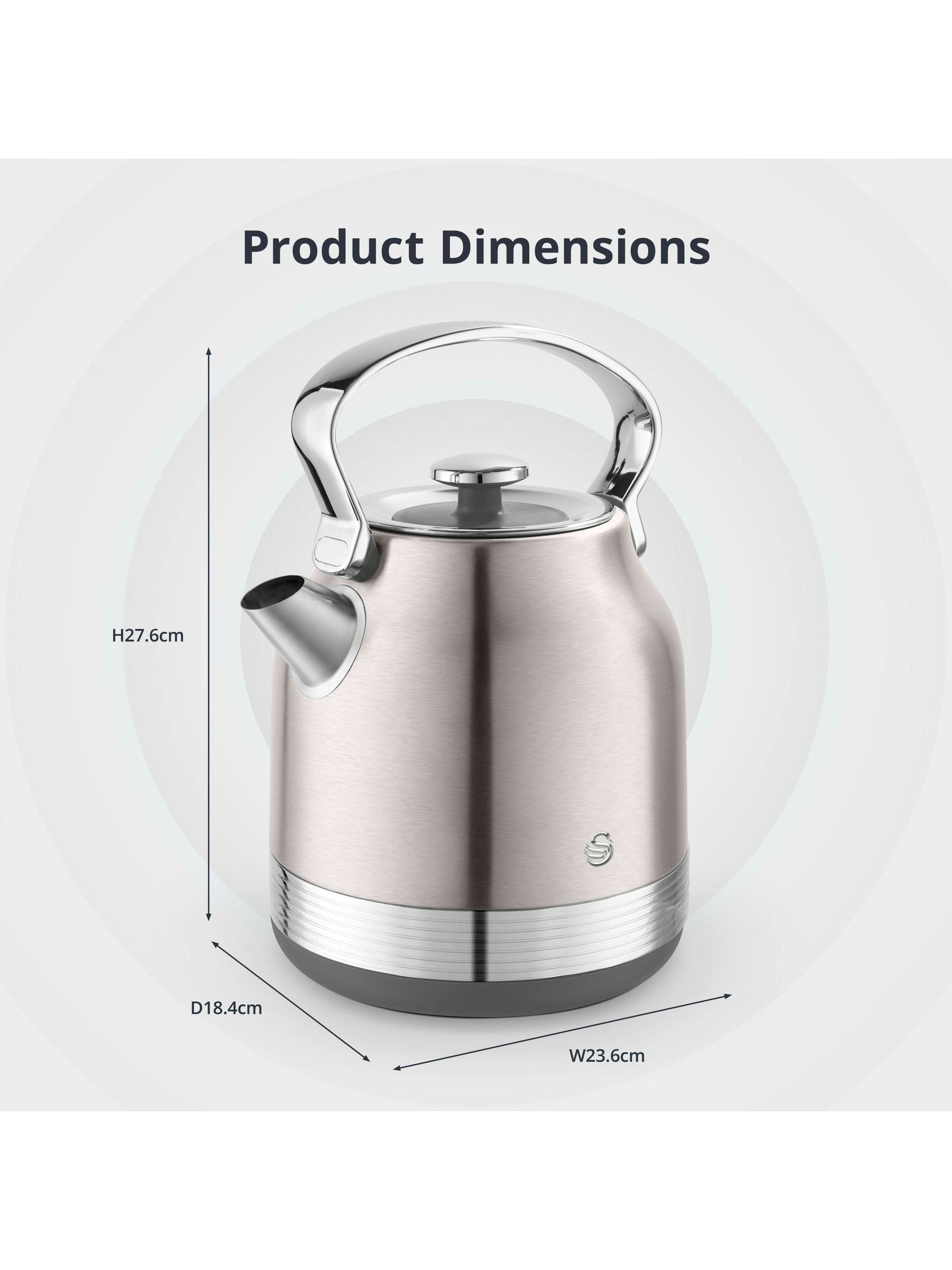 Swan Retro Traditional 1.7L electric kettle (British brand)