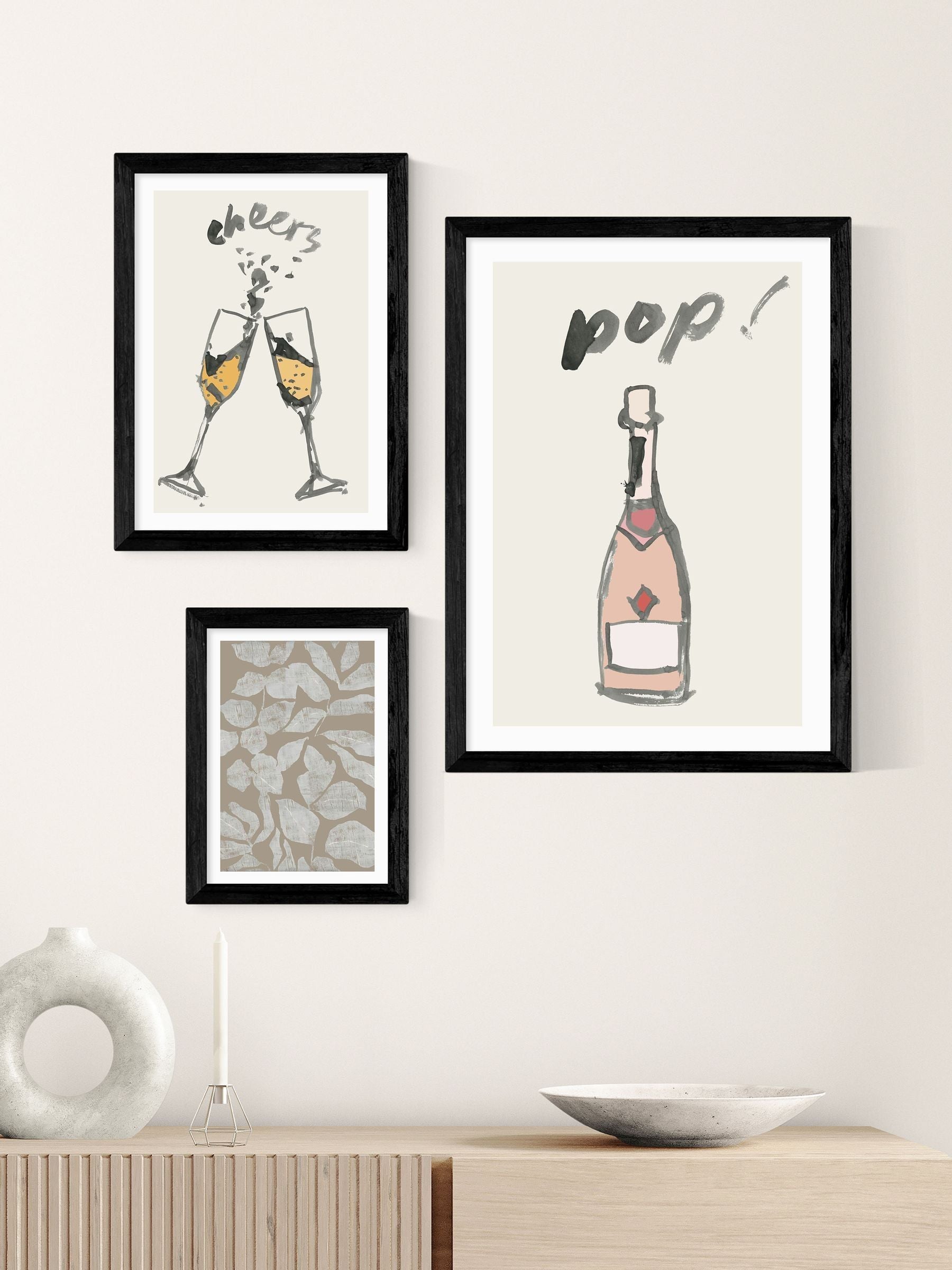 East End Prints Black Cheers II wall art print - British product