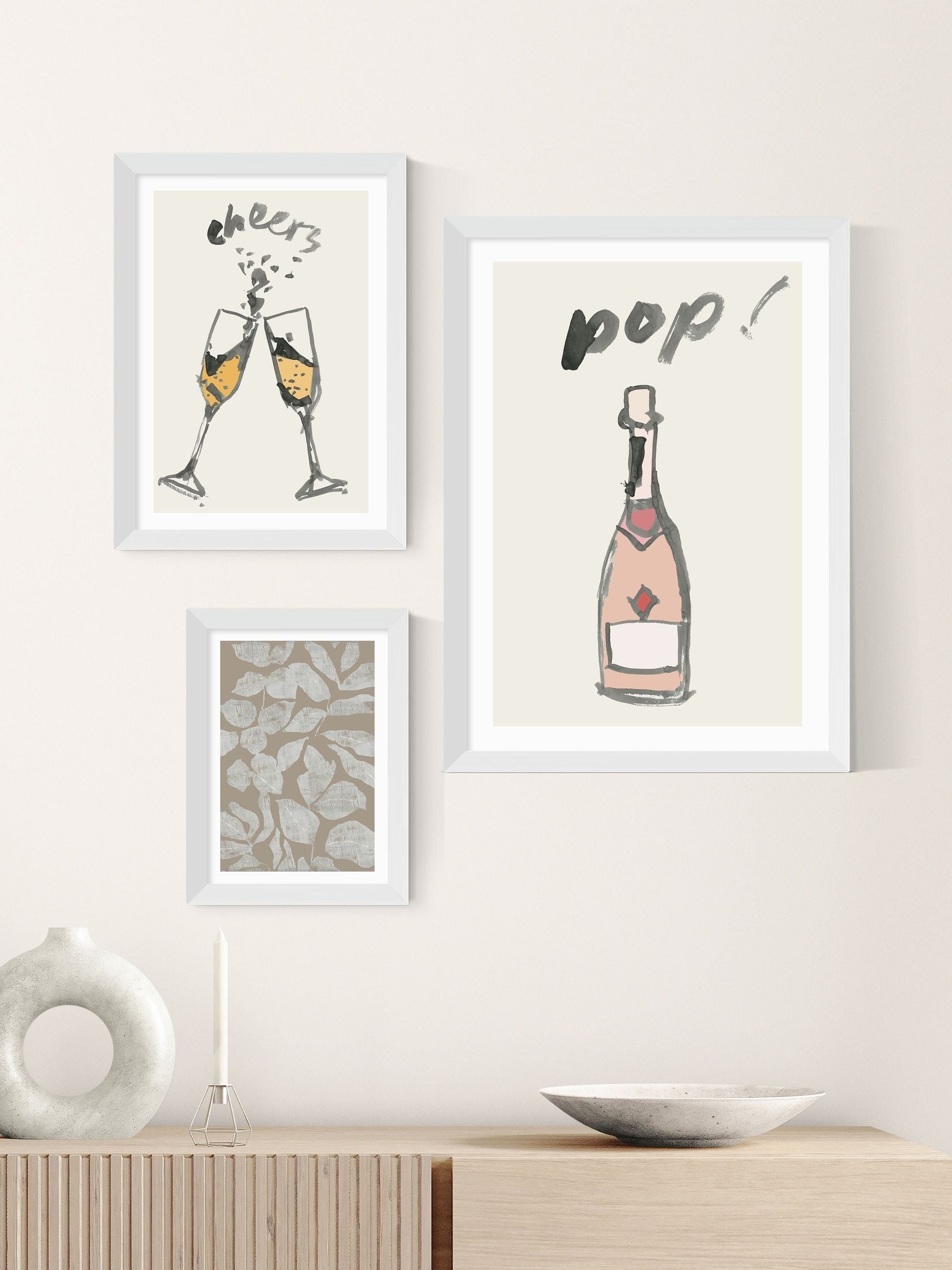 cartissi white scattered flowers wall art print - British product