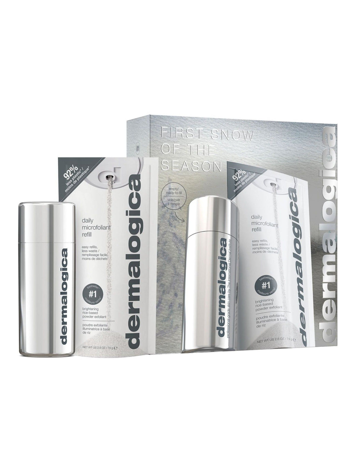 Brightening Powder Exfoliant Skincare Gift Set with Refill and Canister