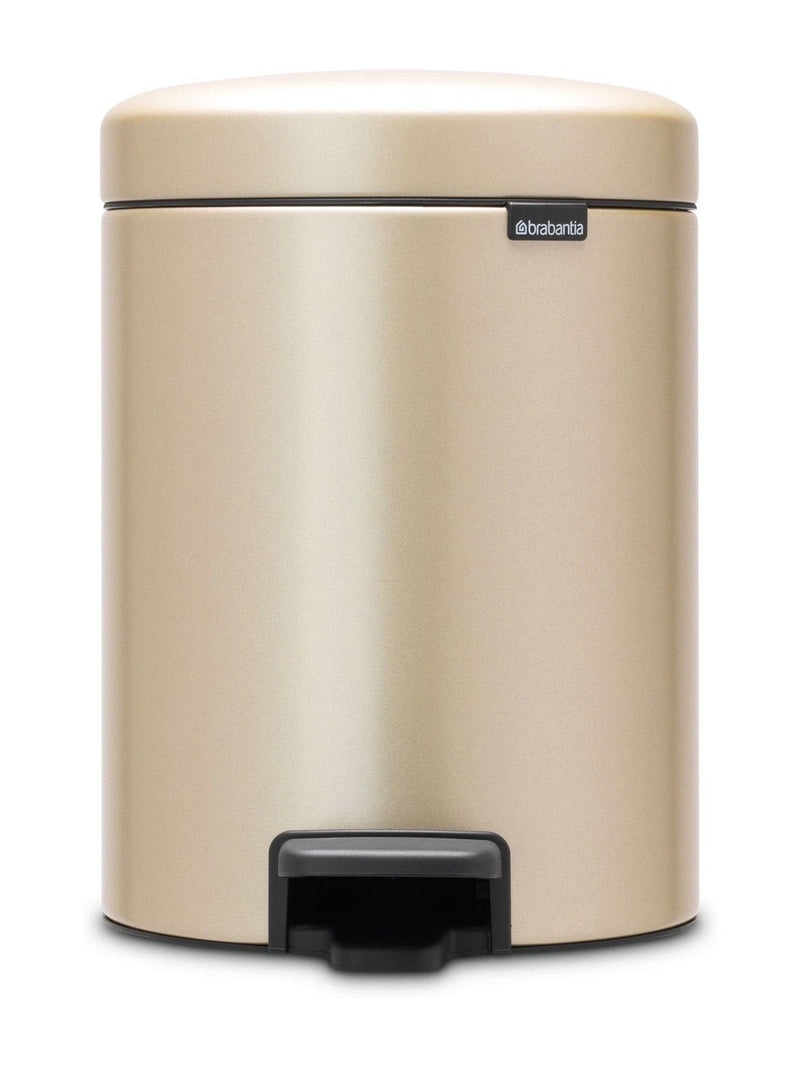 Brabantia metallic gold pedal bin 5L - British product