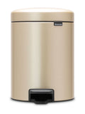 Brabantia metallic gold pedal bin 5L - British product