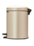 Brabantia metallic gold pedal bin 5L - British product