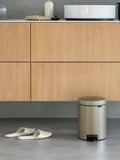 Brabantia metallic gold pedal bin 5L - British product