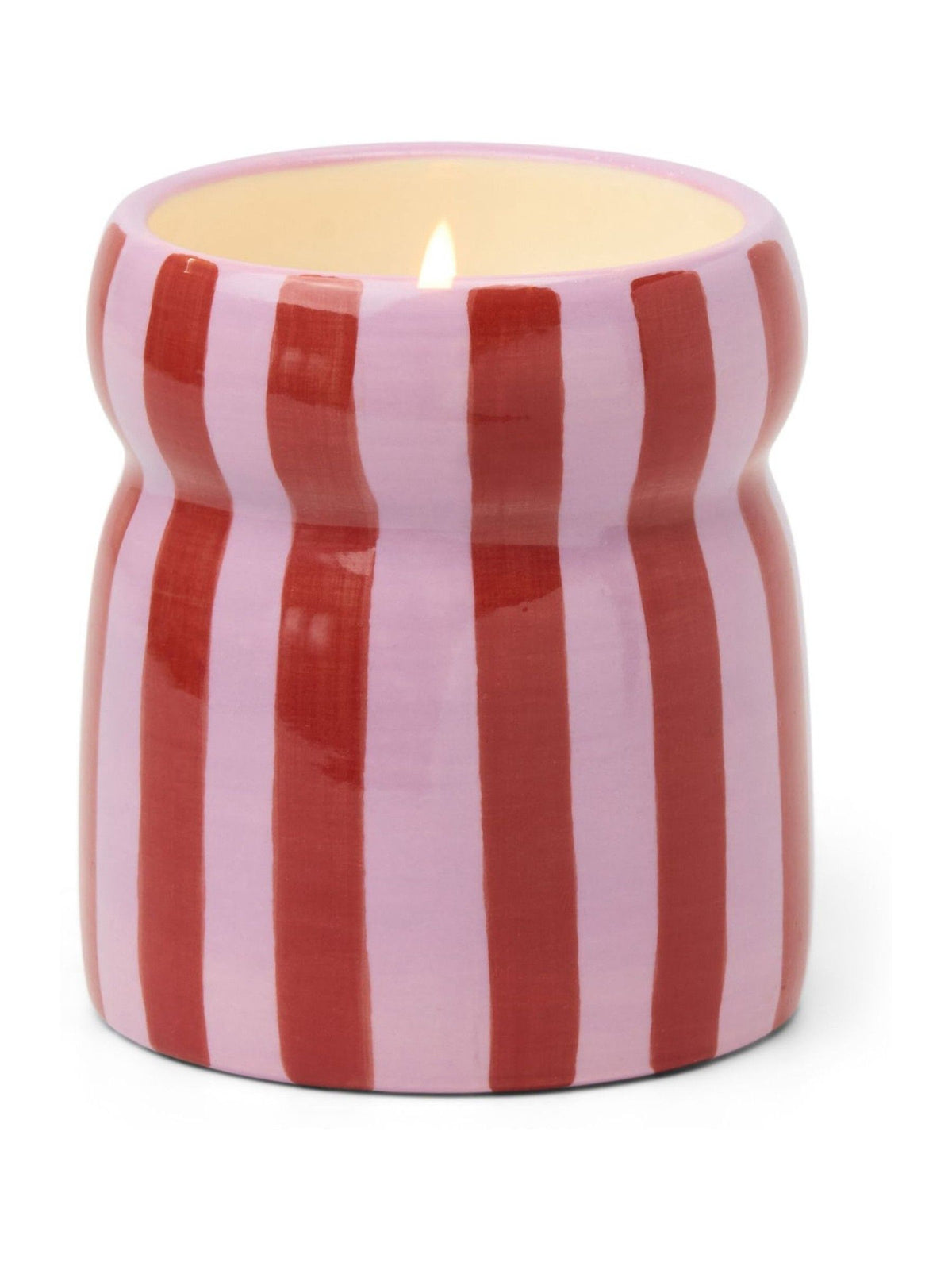 Paddywax Cabana 65oz184g Red Pink Striped Ceramic Candle
