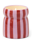 Paddywax Cabana 65oz184g Red Pink Striped Ceramic Candle