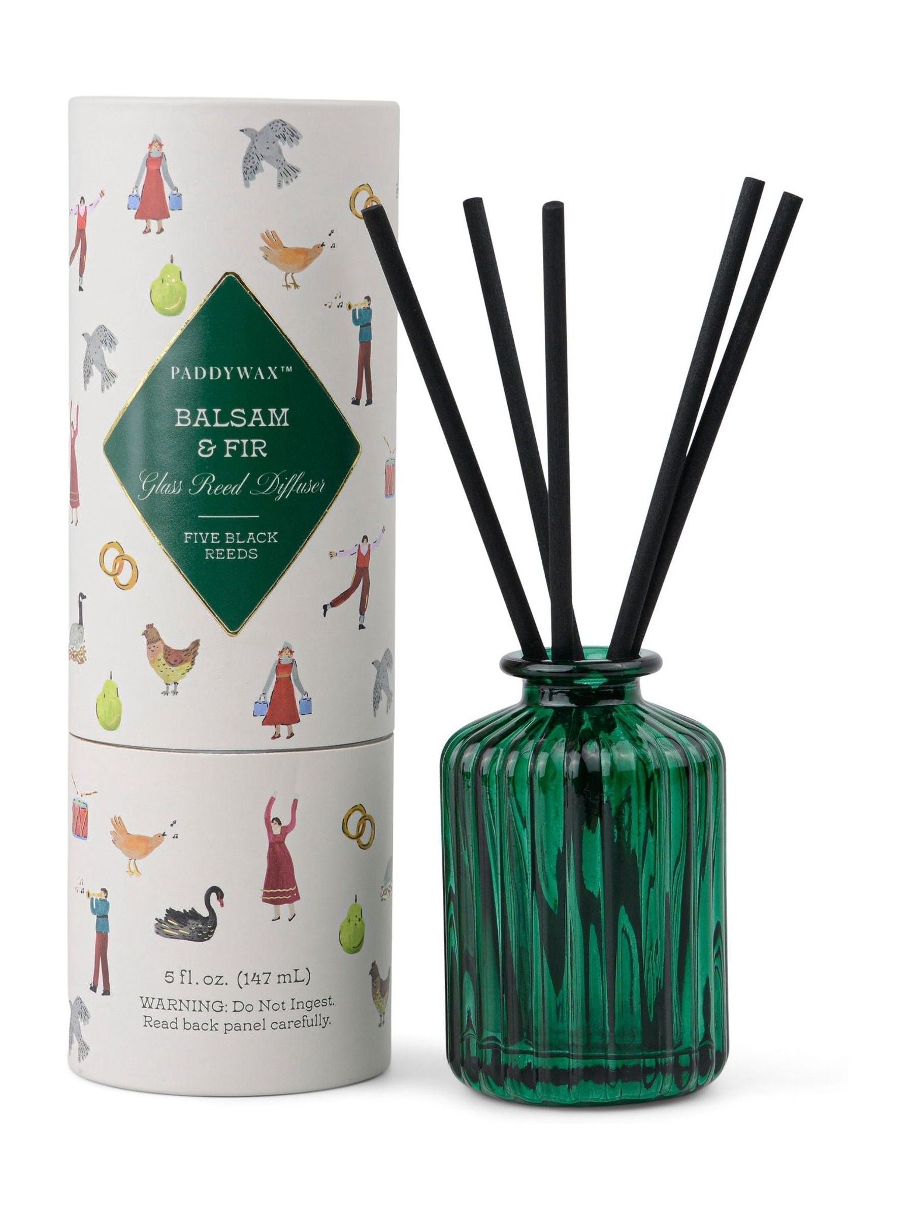 Paddywax Christmas 5fl oz147ml Ribbed Glass Diffuser