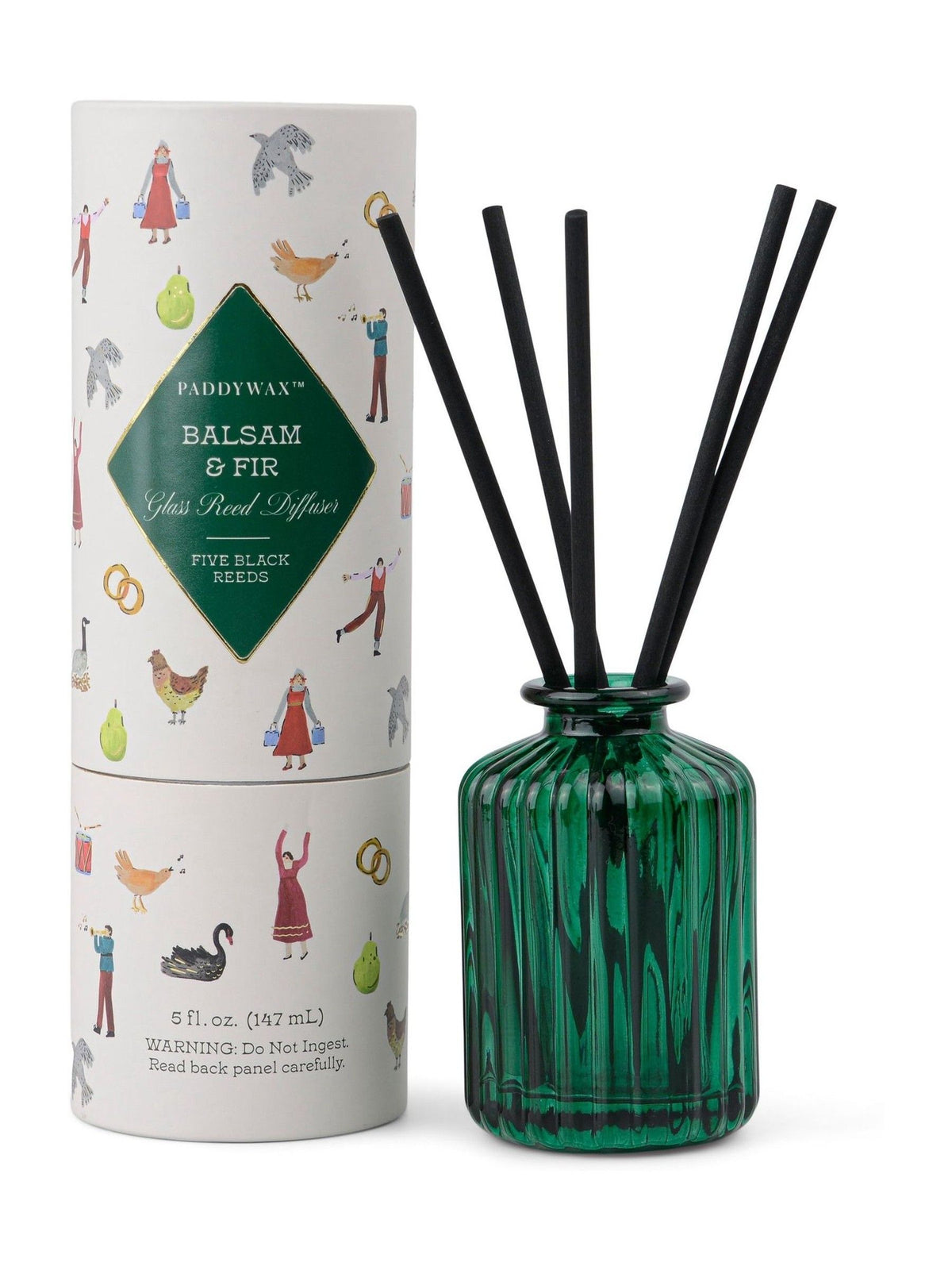 Paddywax Christmas 5fl oz147ml Ribbed Glass Diffuser