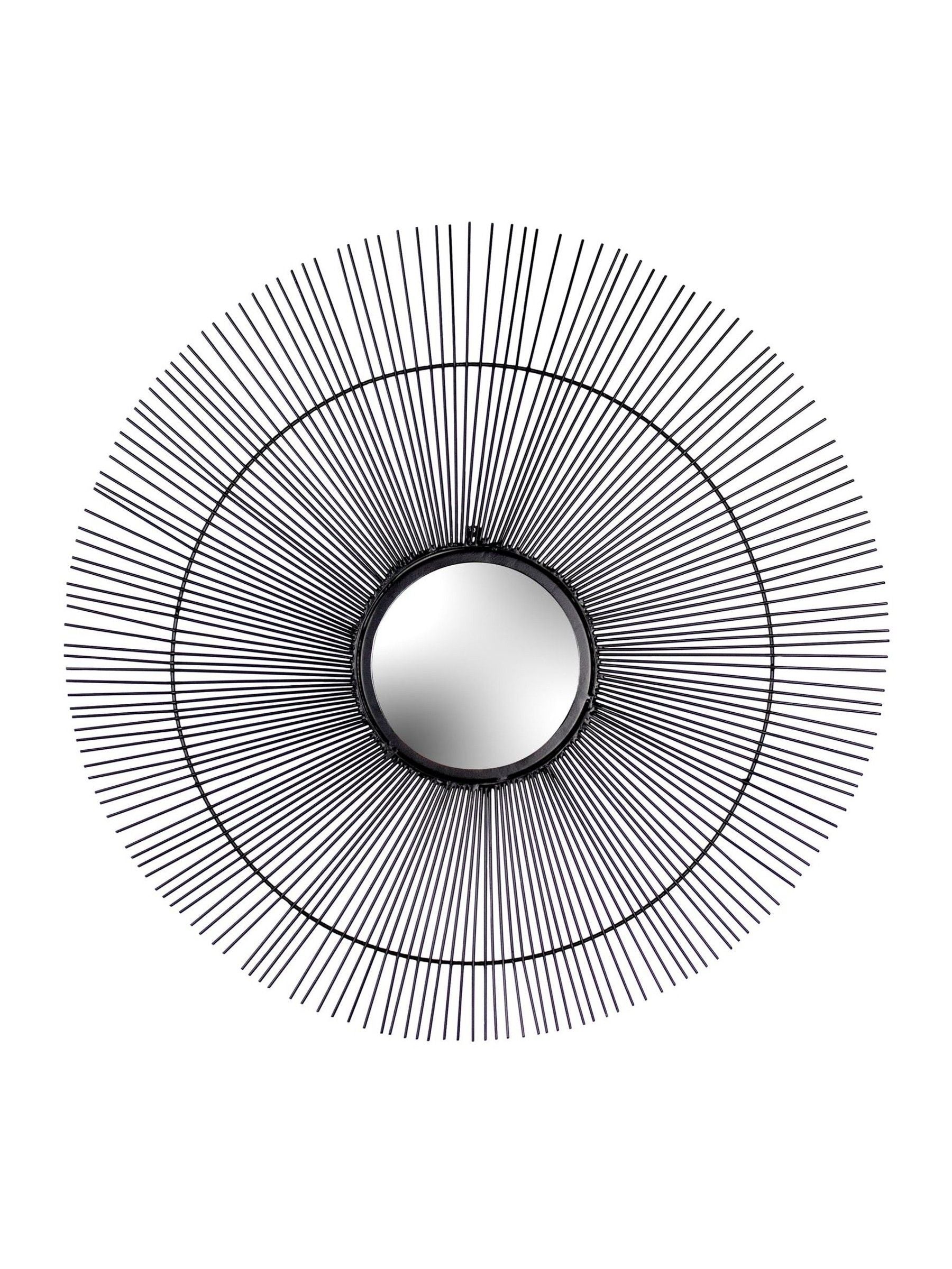 Paoletti black wire wall mirror 70cm, imported from the UK