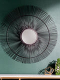Paoletti black wire wall mirror 70cm, imported from the UK