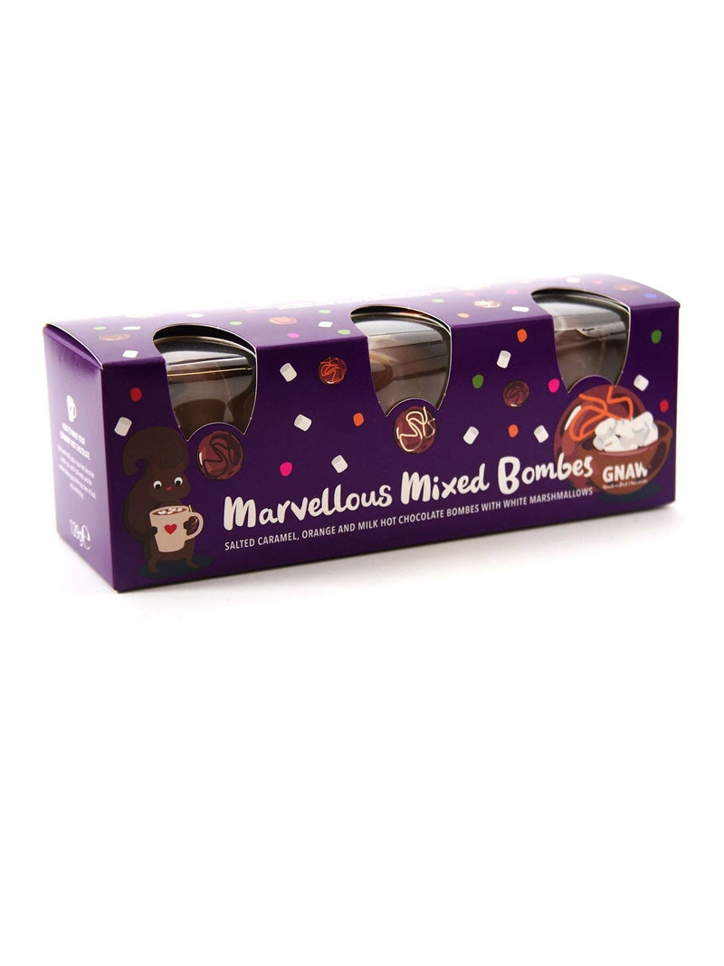 Gnaw mixed hot chocolate bombe gift set, UK version
