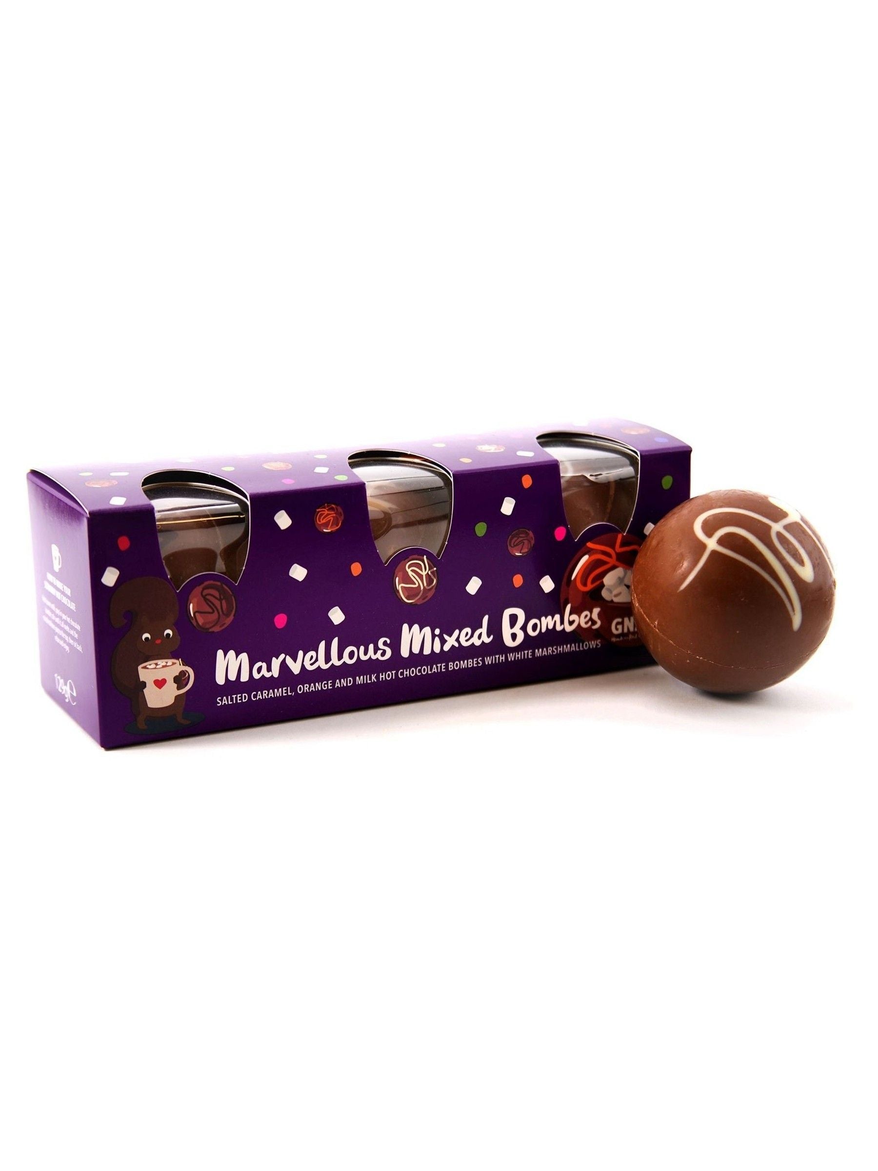 Gnaw mixed hot chocolate bombe gift set, UK version