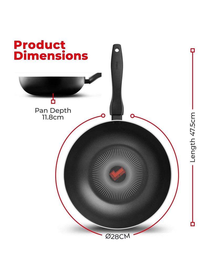 Tower Black Smart Start Gourmet 28cm wok (British brand)