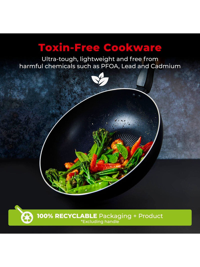 Tower Black Smart Start Gourmet 28cm wok (British brand)