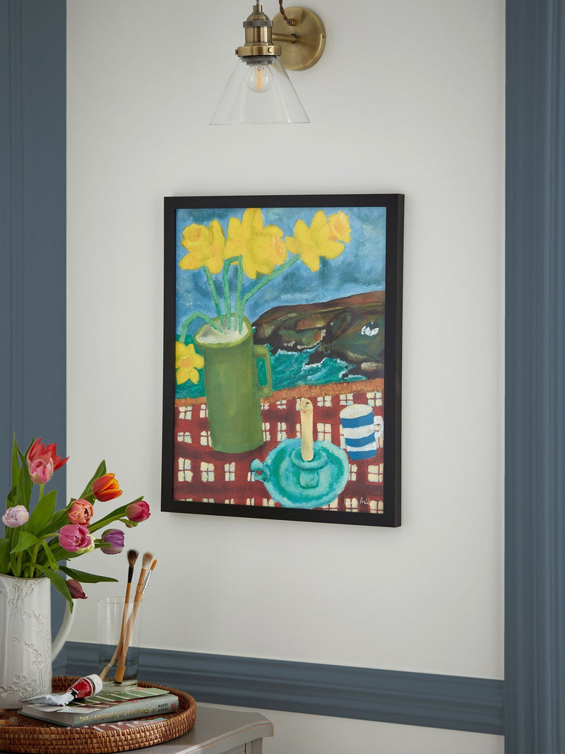 Laura Ashley A Cornish View black large wall art frame, UK version