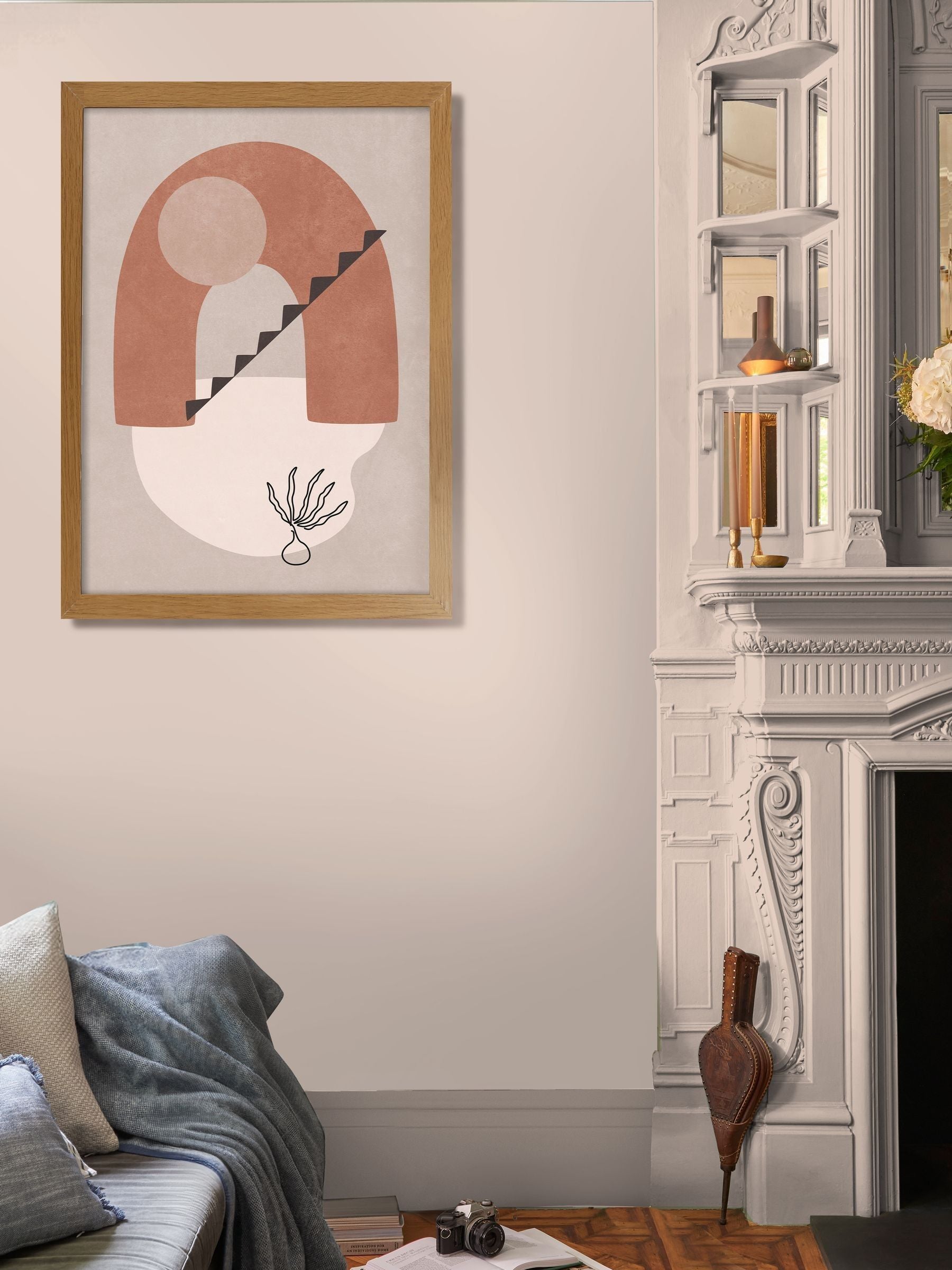 Graham & Brown Multicolour Terracotta Terrace Black Frame