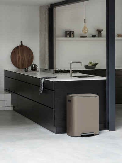 Brabantia Platinum Bo Pedal Bin 2 x 30L Kitchen Bin